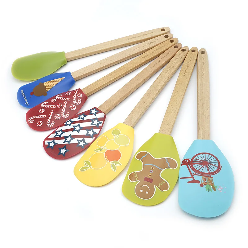 Mini Silicone Spatula Set with Wooden Handle Baking Supplies Oem Screen Printing Shenzhen Customize Food Grade Sustainable