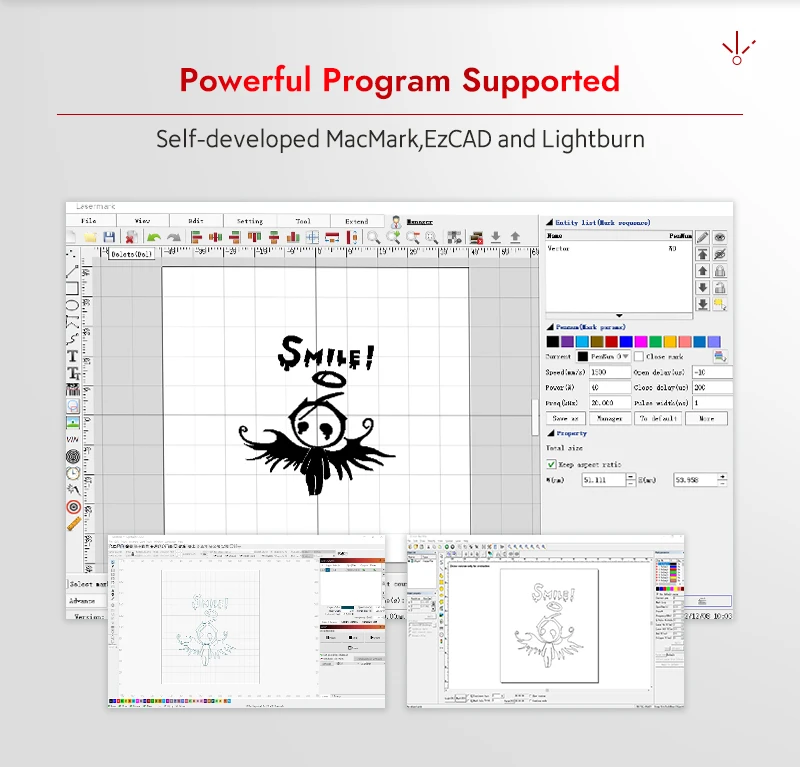 50W Keyboard Fiber Laser Marking Machine with Laser Marking XY Table Price