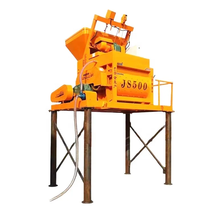 Customized JS 500 litre concrete mixer for brick making machine electric 0.5 cubic meter concrete mixer with lifting hopper