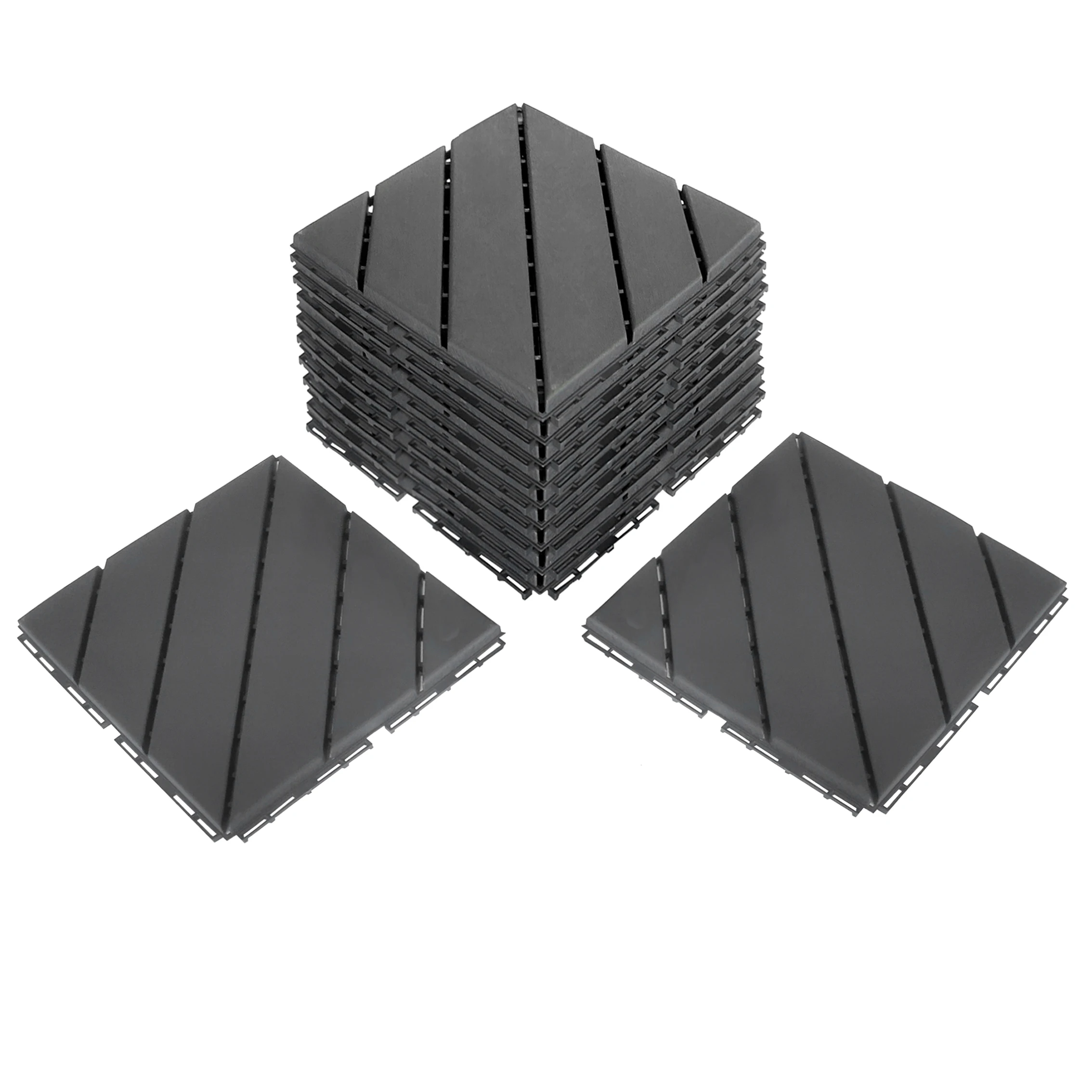 Brown color DIY tiles, WPC decking clips, patio floor decking tiles for bathroom