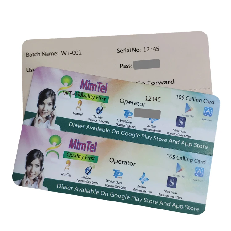 
Wholesale printing international mobile calling pin number paper scratch phone card 