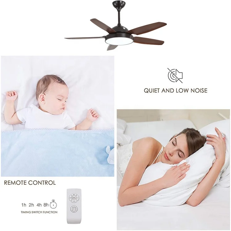 Traditional Copper Iron IP20 Energy Decorative Ceiling Fan With LED Light