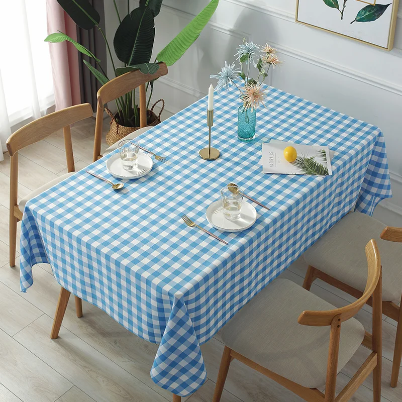 Thick Vinyl Tablecloth Waterproof Plastic PVC Rectangular Table cloth for Dining Table Pattern Grid
