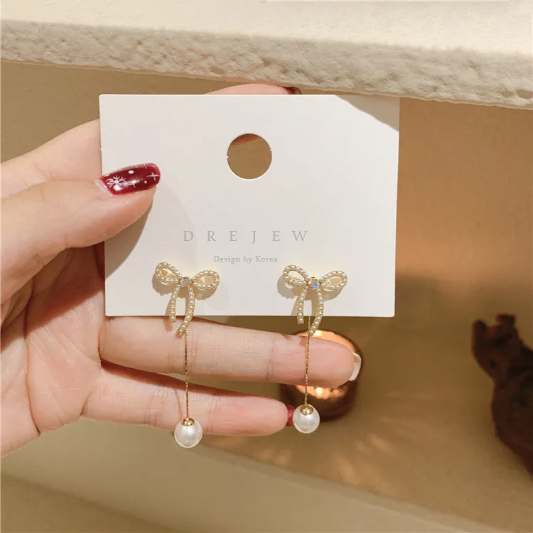 
trendy bowknot drop fashion jewellry earrings 2021 