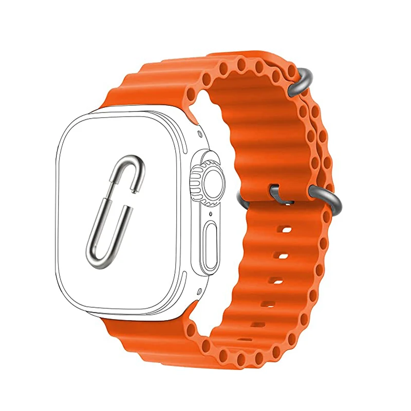 2022 new  Ocean Band silicon watch strap for Apple Watch Ultra 49mm, soft silicon bracelet for apple watch 8 41mm 45mm new