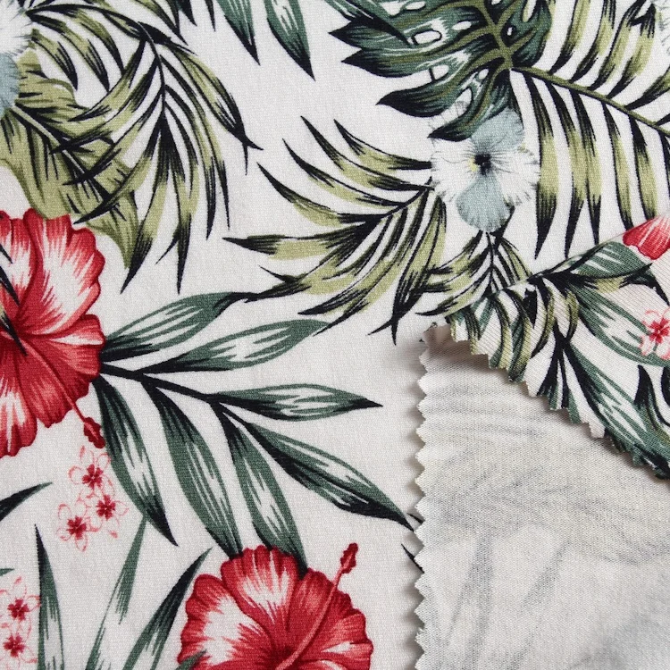 
Floral brush knitted textile stretch dty brush print fabric polyester spandex fabric and textiles for clothing 