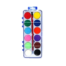 Non-Toxic 12 Colors plastic Box Solid WaterColor Paint Set For School Children