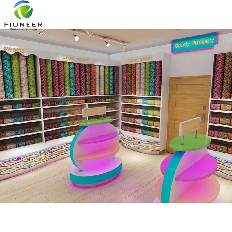 Pioneer Hot Selling Sweet Shop / Candy Shop / Candy Store Display Counter Interior Design For Sale