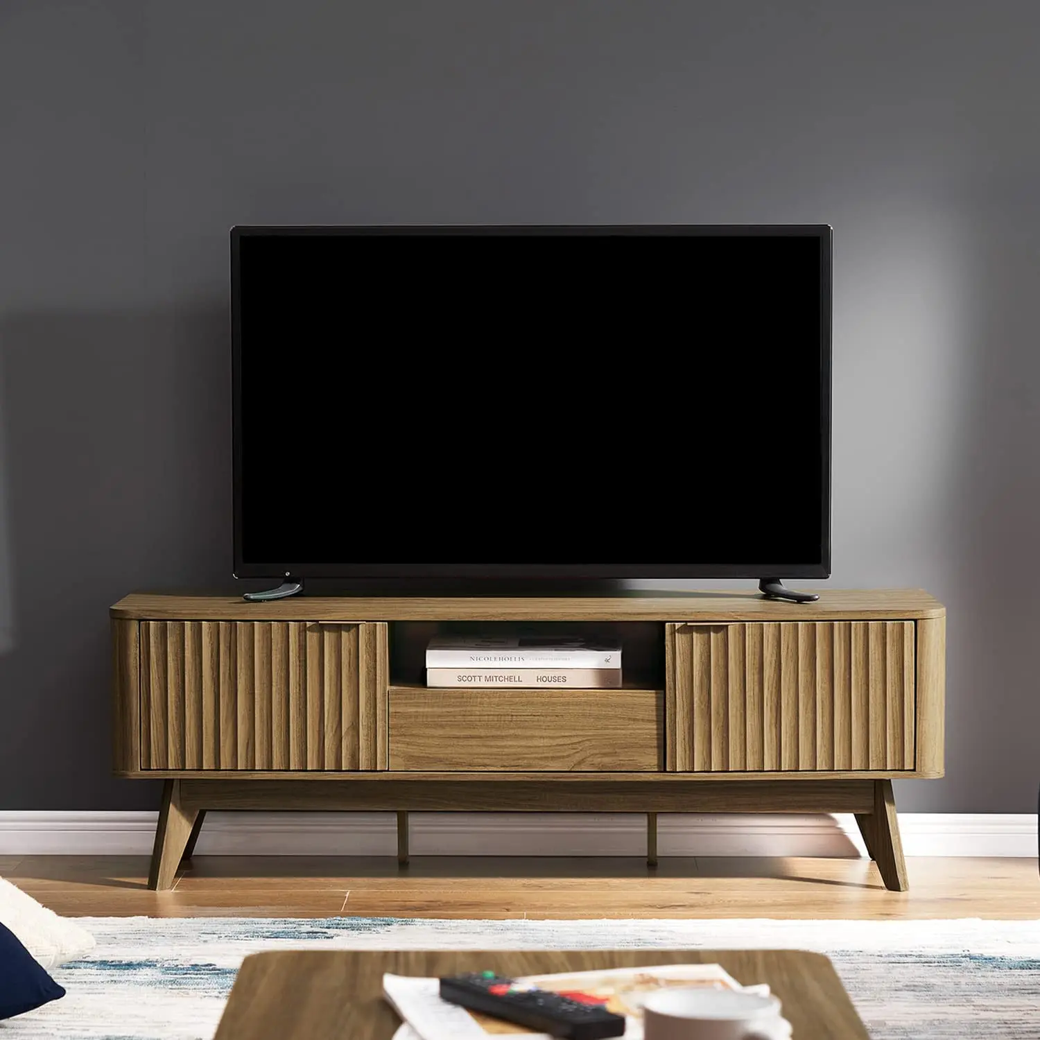 Chain stores supplier P0 P1 P2 certified PB/MDF good quality living room furniture TV stand TV table wooden tv stand