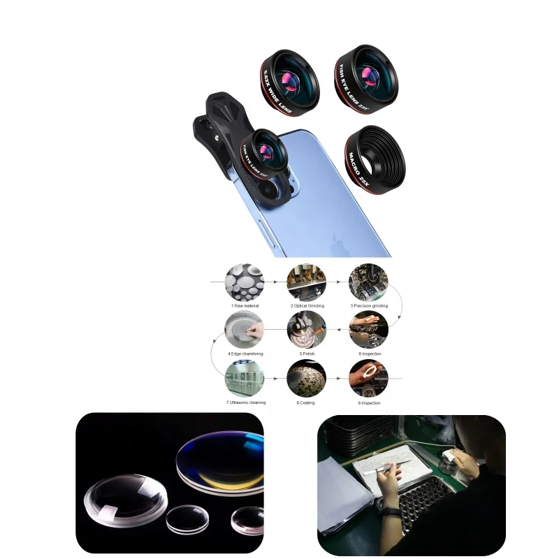180 fish-eye 5 in 1 Lens for iPhone Samsung Pixel BlackBerry etc with Clip Cell Phone Lens anamorphic Lens Funny Pictures