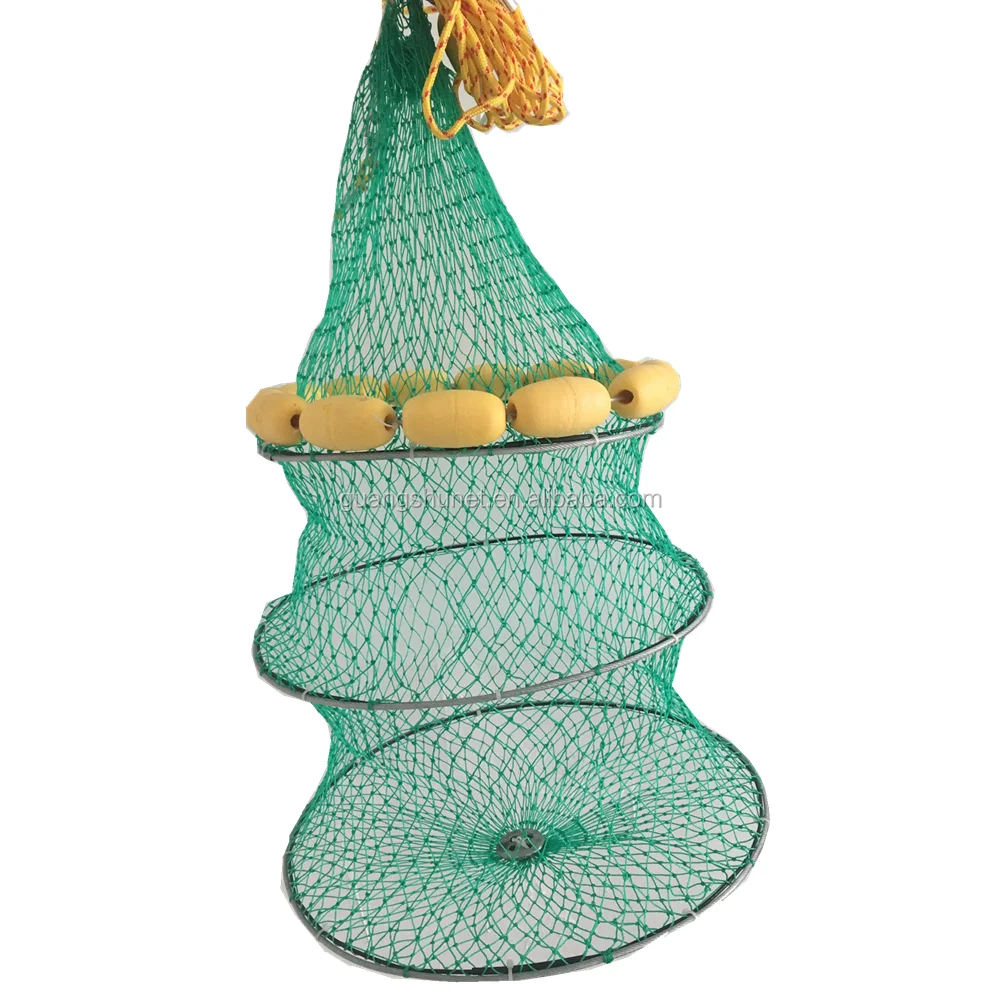Multi-layer nylon fish guard colorful folding 65*25cm fishing basket dip net
