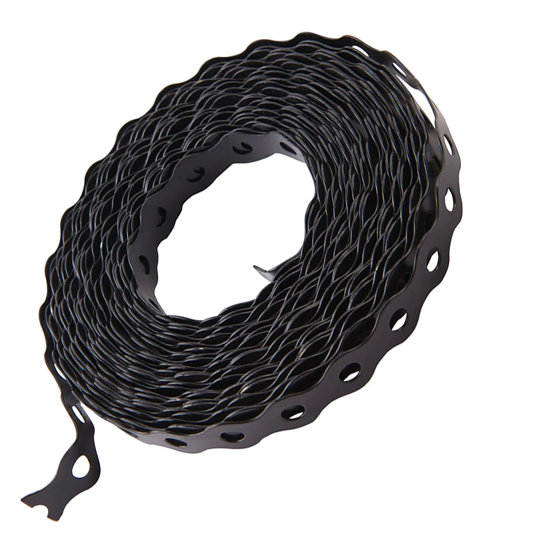 Perforated fixing banding with black Plastic spraying coating Wavy single hole Perforated Steel Strip for fixing pipework