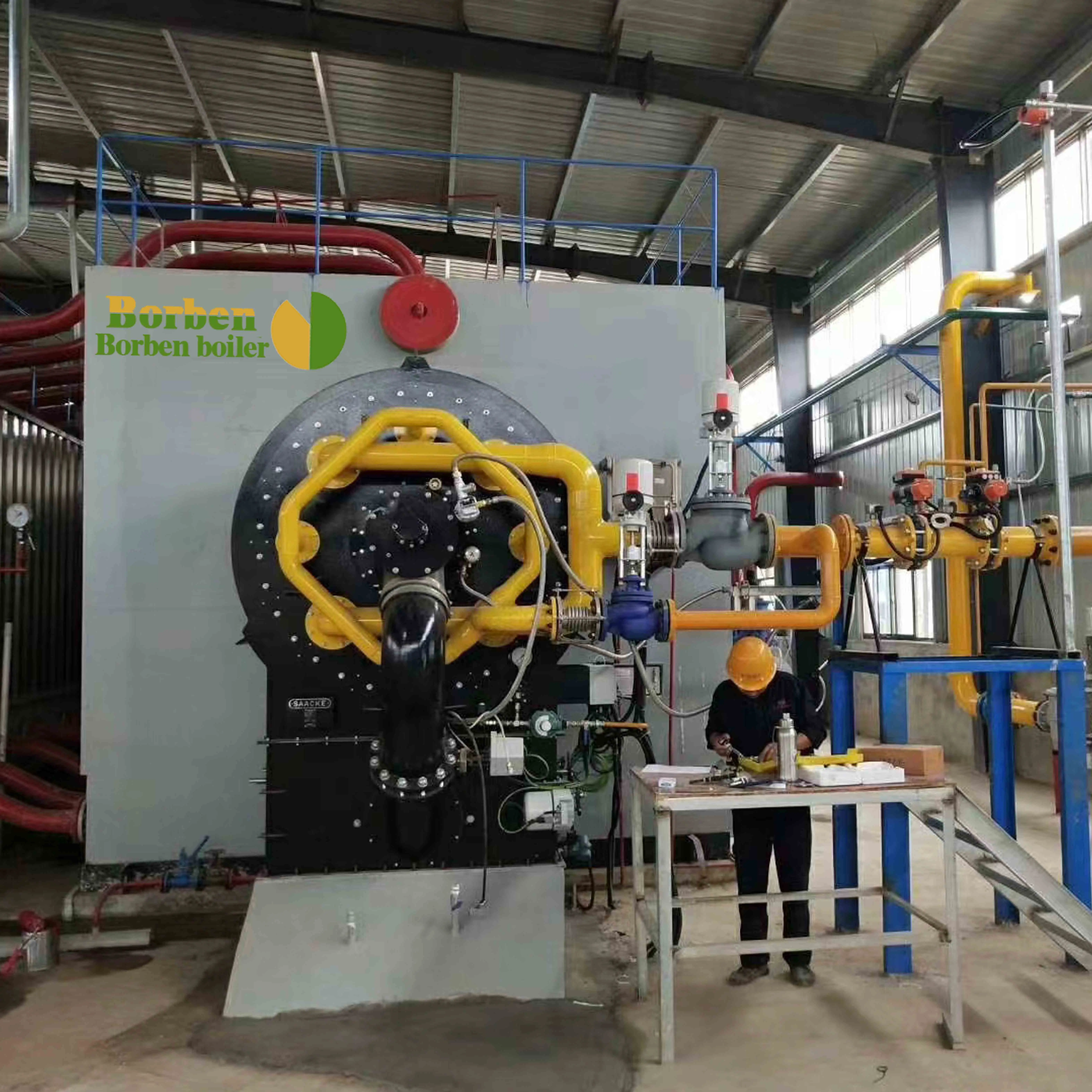 Industrial Diesel Gas Steam Boiler 2000 Kw 10 Tone Horizontal Provided Water Tube HOT Water Steam Boiler Manufacturers Indonesia