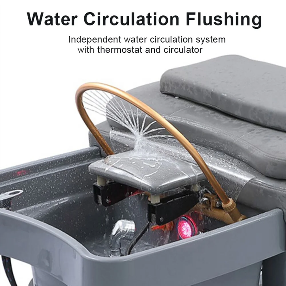 Luxury Modern Beauty Salon Hair Washing Head Therapy Spa Thai Nursing Electric Water Circulation Shampoo Bed with Tabk and Chair