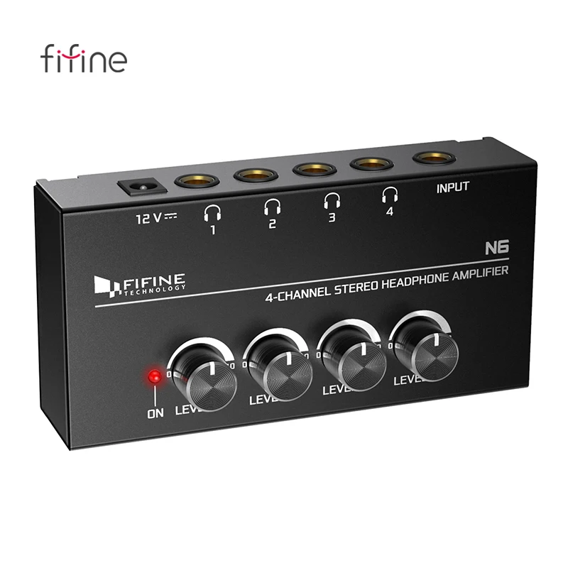 Fifine бренд лучшие продажи портативный DJ гитара 4-канальный стерео аудио усилитель для наушников прослушивания