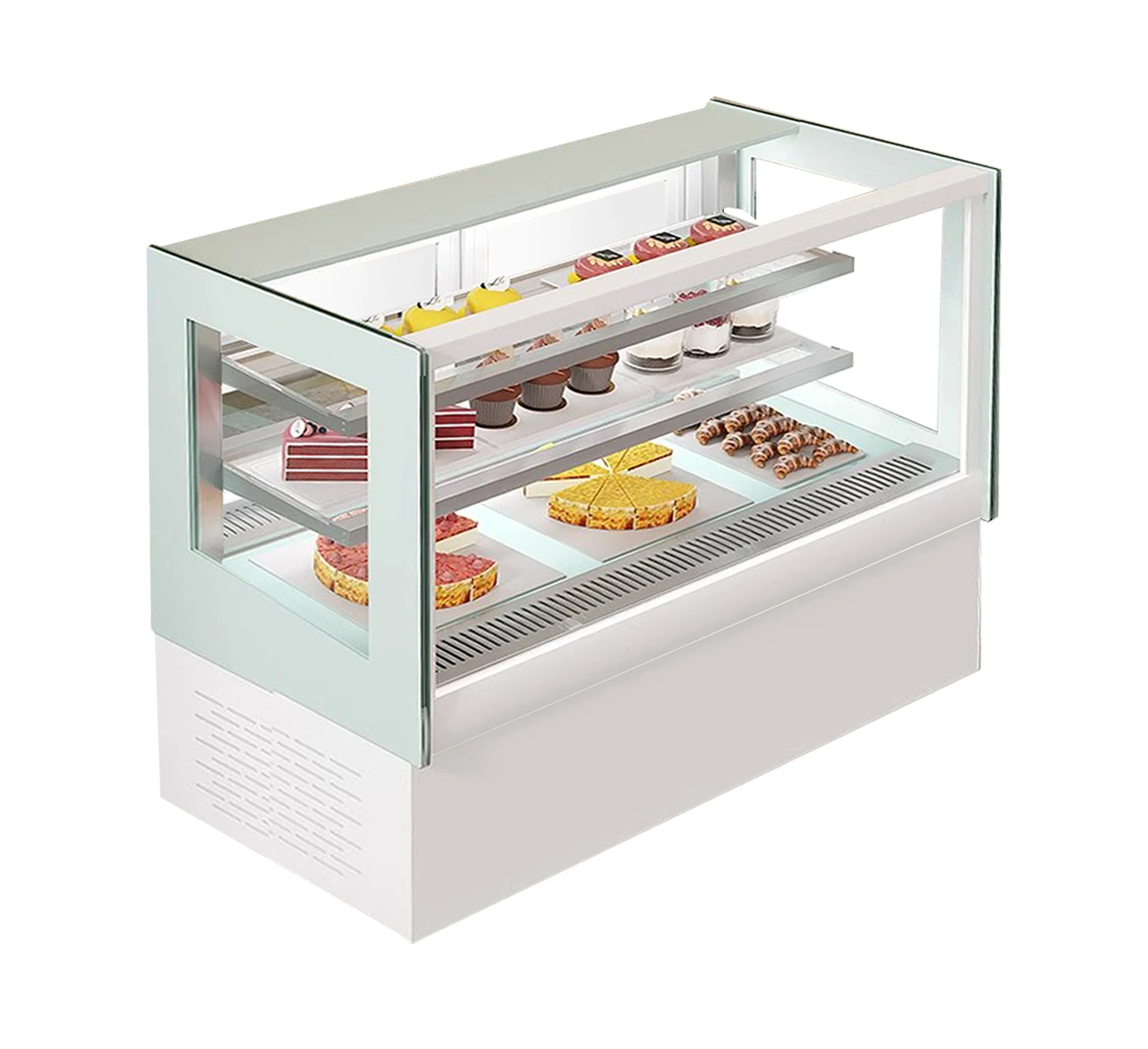 Commercial Small Cake Showcase Countertop Square Glass Cake display fridge