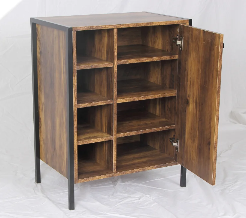 Wooden side  storage organizer sideboard cabinet with shelf modern design
