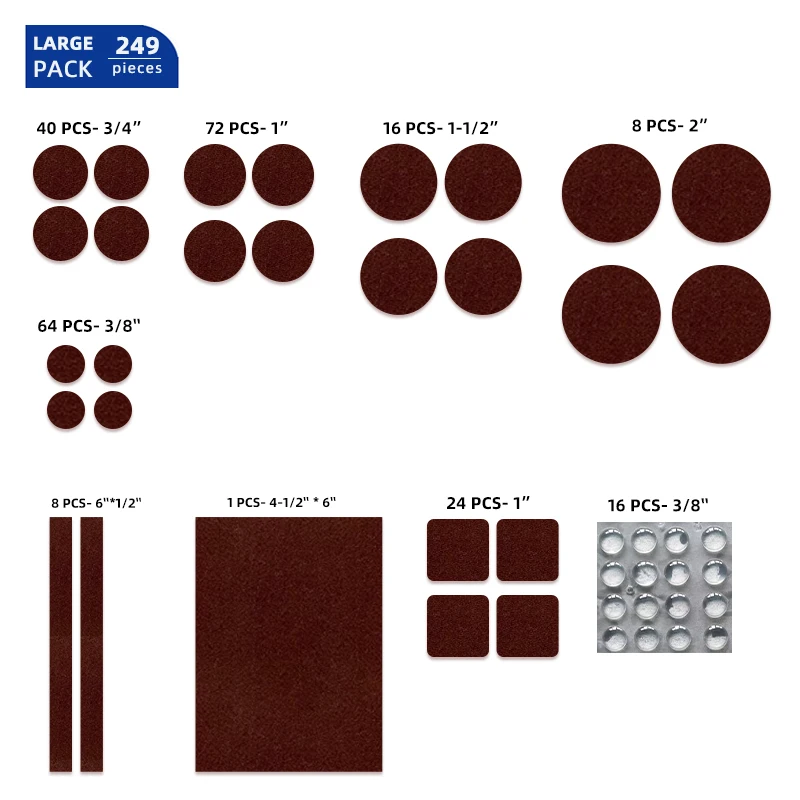 Customized Assoeted Adhesive Felt Furniture Foot Pads Anti Scratch Floor Protector Felt Glides