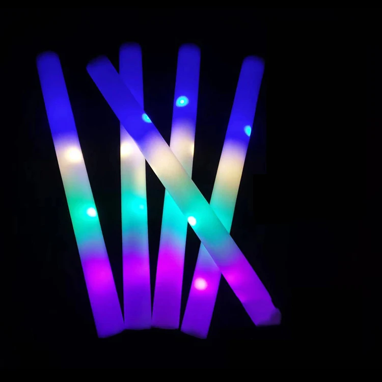 Custom Wholesale Colorful Sponge Glow Stick Foam Led Glow Stick Star Concert Should Support Fluorescent Props Flash Stick