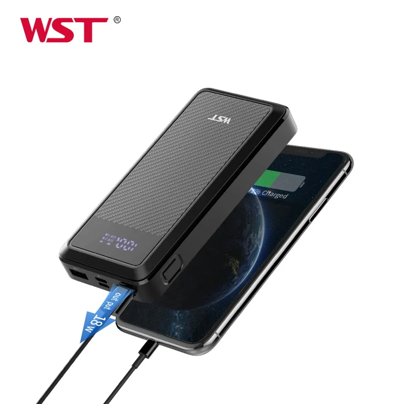  18 Вт портативный тонкий внешний аккумулятор 20000 мАч usb pd со светодиодным