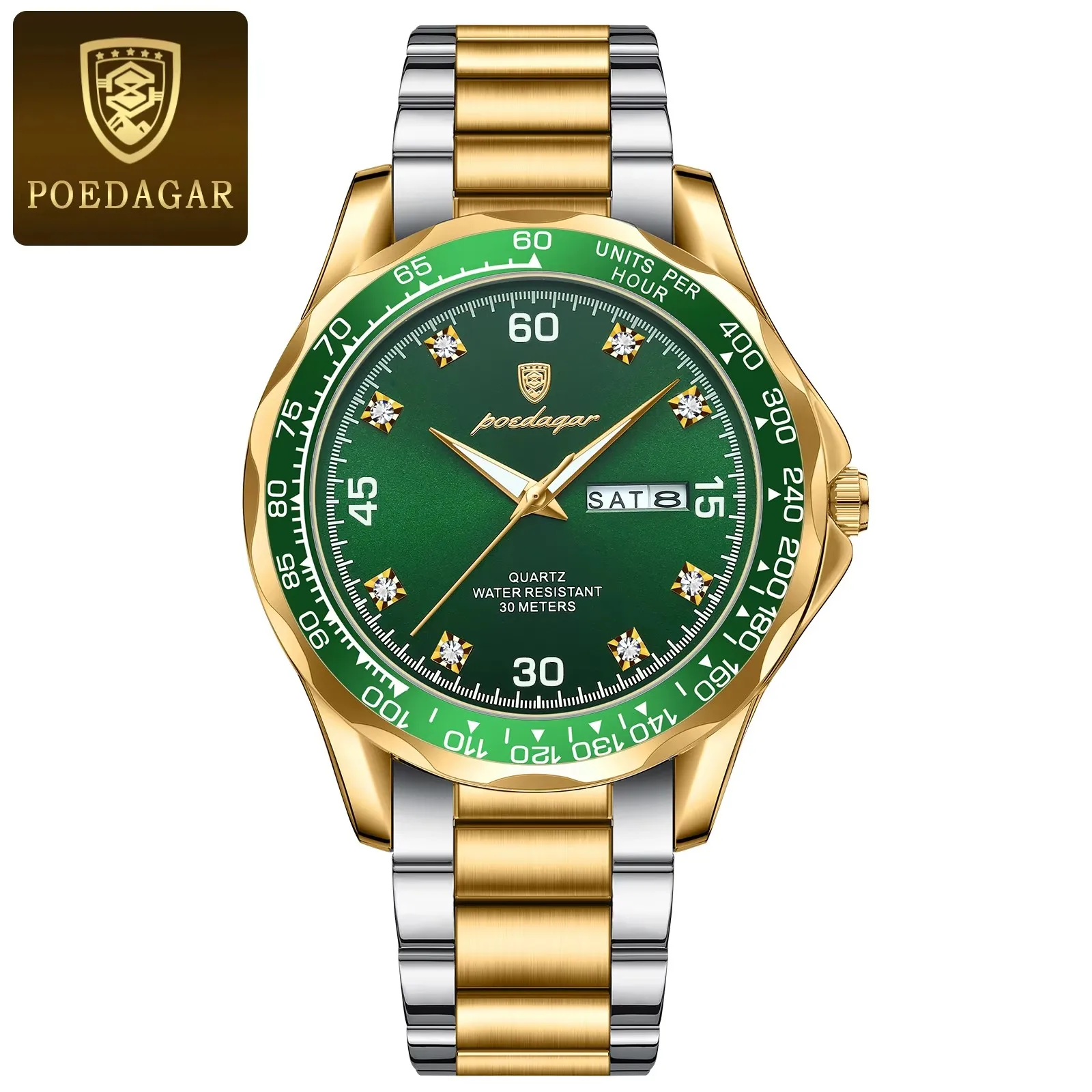 POEDAGAR 963 popular Chinese mens quartz watch latest steel Strap Waterproof Diamond free shipping business wristwatch
