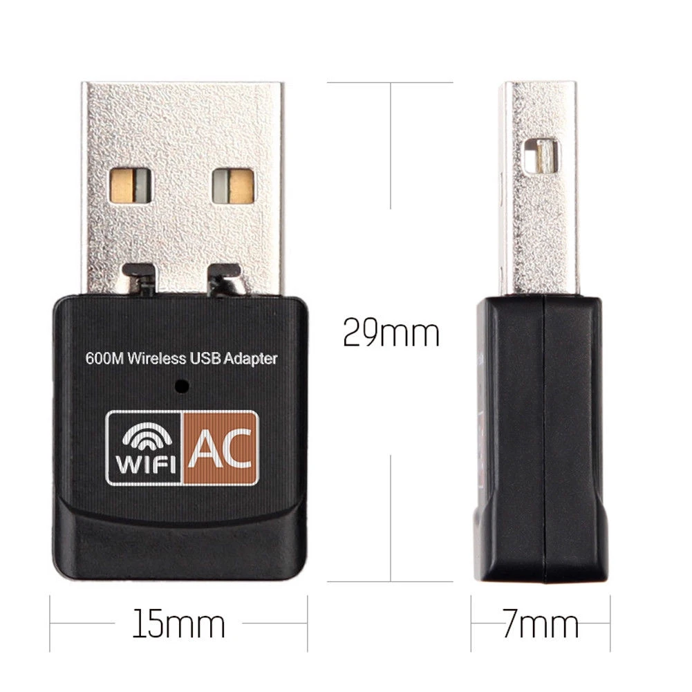 Wireless USB Wifi Adapter AC 600Mbps Wifi Adapter 2.4G 5G Network Card Antenna Receiver Lan USB Ethernet PC Wifi Dongle