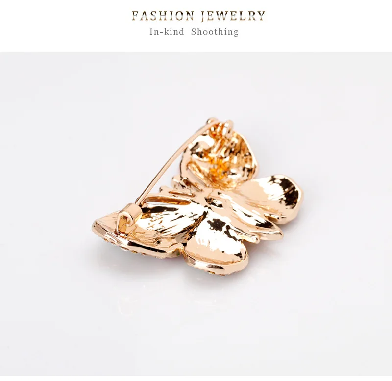 
Amazon Best seller Cute Cartoon Exquisite Fashion Color Butterfly Alloy Rhinestone Enamel Butterfly Insect Animal Brooch girl 
