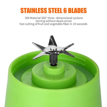 SYW Mini USB Rechargeable Home Blender And Mixer 6 blades Juice Plastic Electric Juicer Cup Portable Blenders