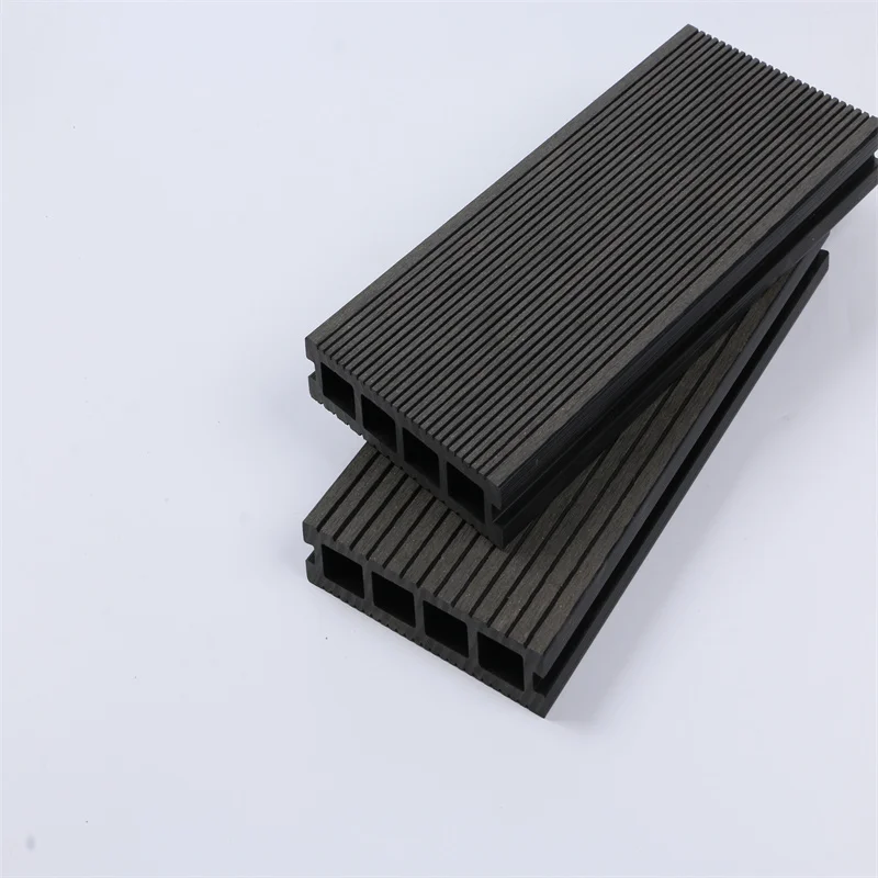 composite decking supplier Square Hole Outdoor  Embossed  WPC Woodgrain Deck
