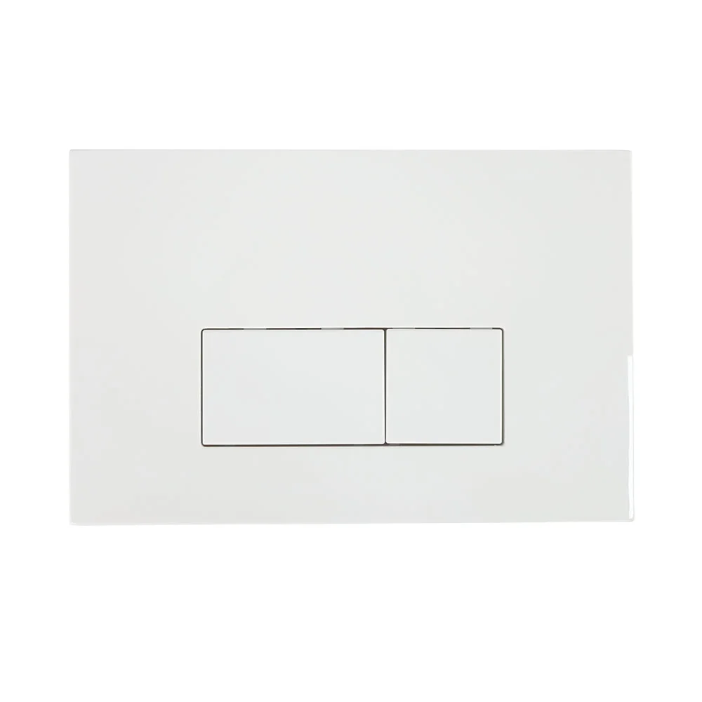 ABS Flush Plate with Dual Square Buttons for Concealed Cistern Push Panel in Bathroom Toilets