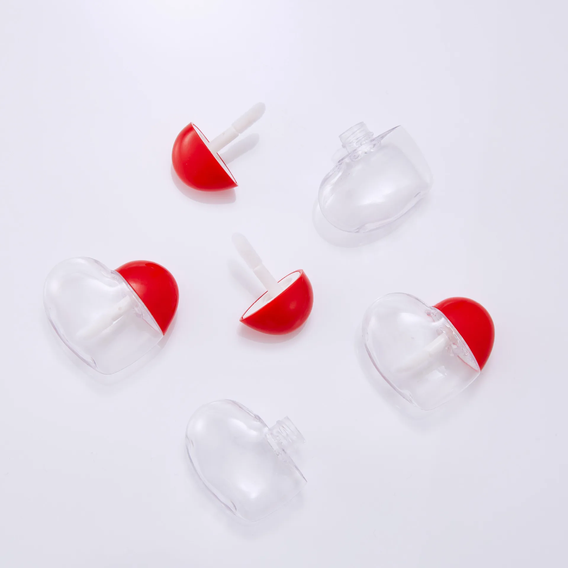 5ml Heart shaped plastic lip gloss tube heart shape Lip dyeing bottle