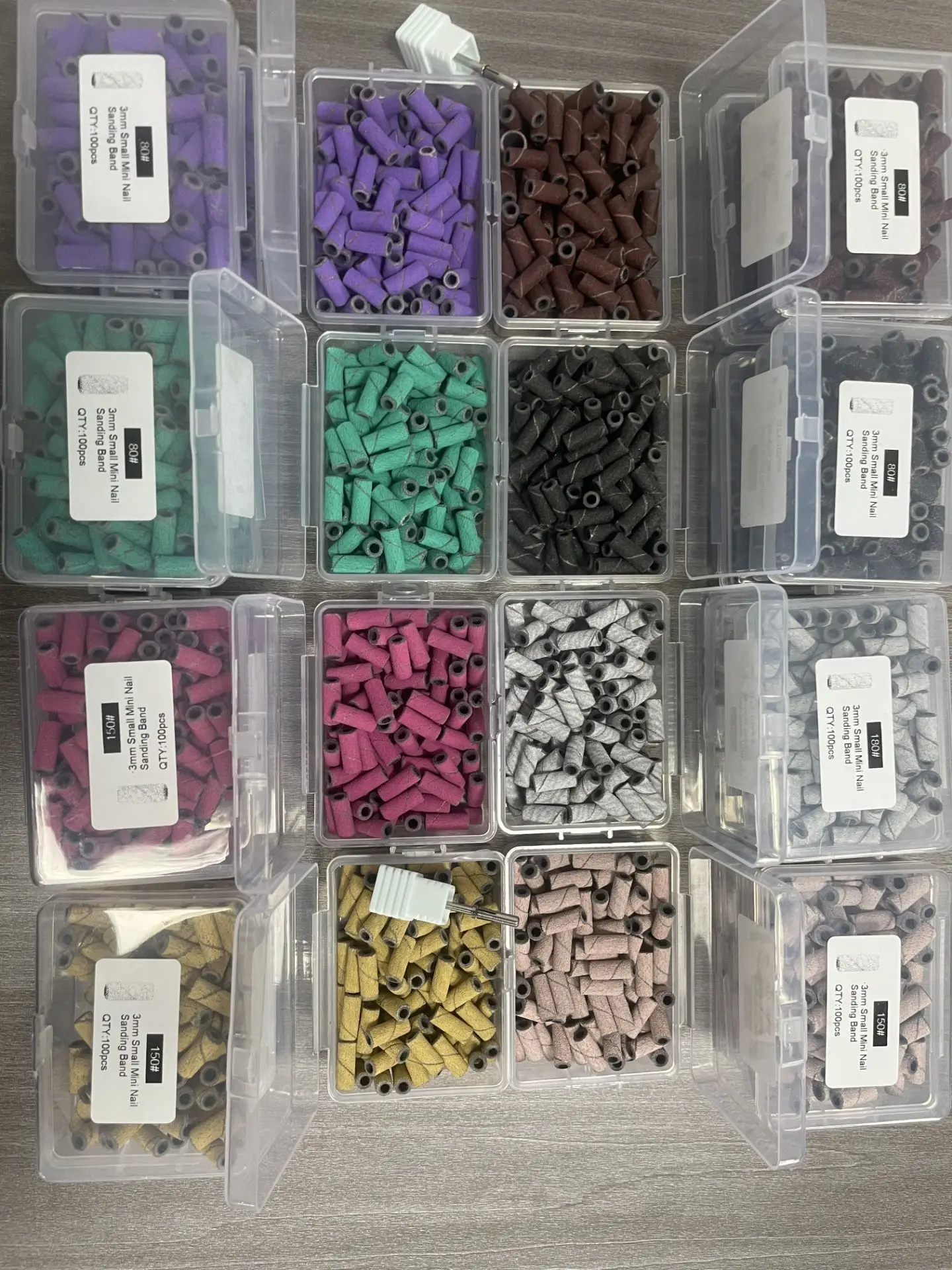 High Quality Professional Manicures and Pedicure 3mm Extra Long Small Sanding Bands Colorful Super Long Polisher Sanding Bands