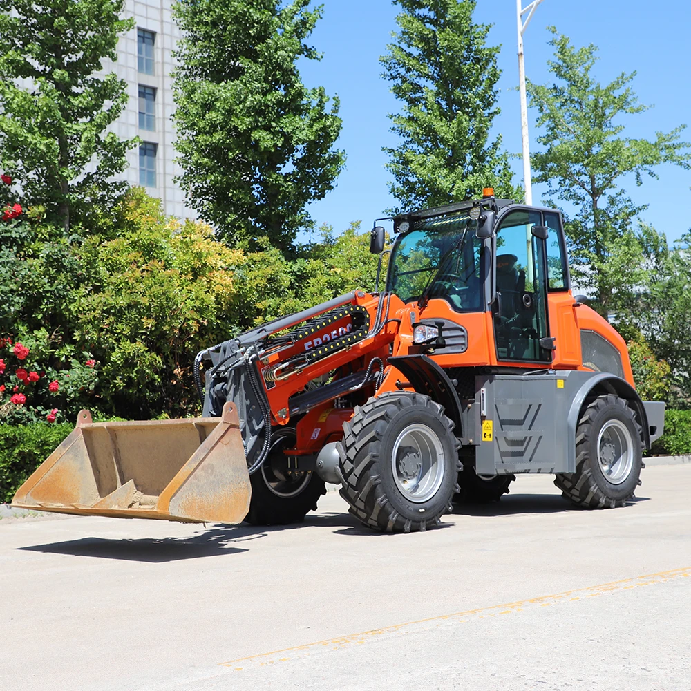 EVERUN High Quality ER2500T 2.5ton micro front end bucket compact small articulated telescopic mini wheel loader