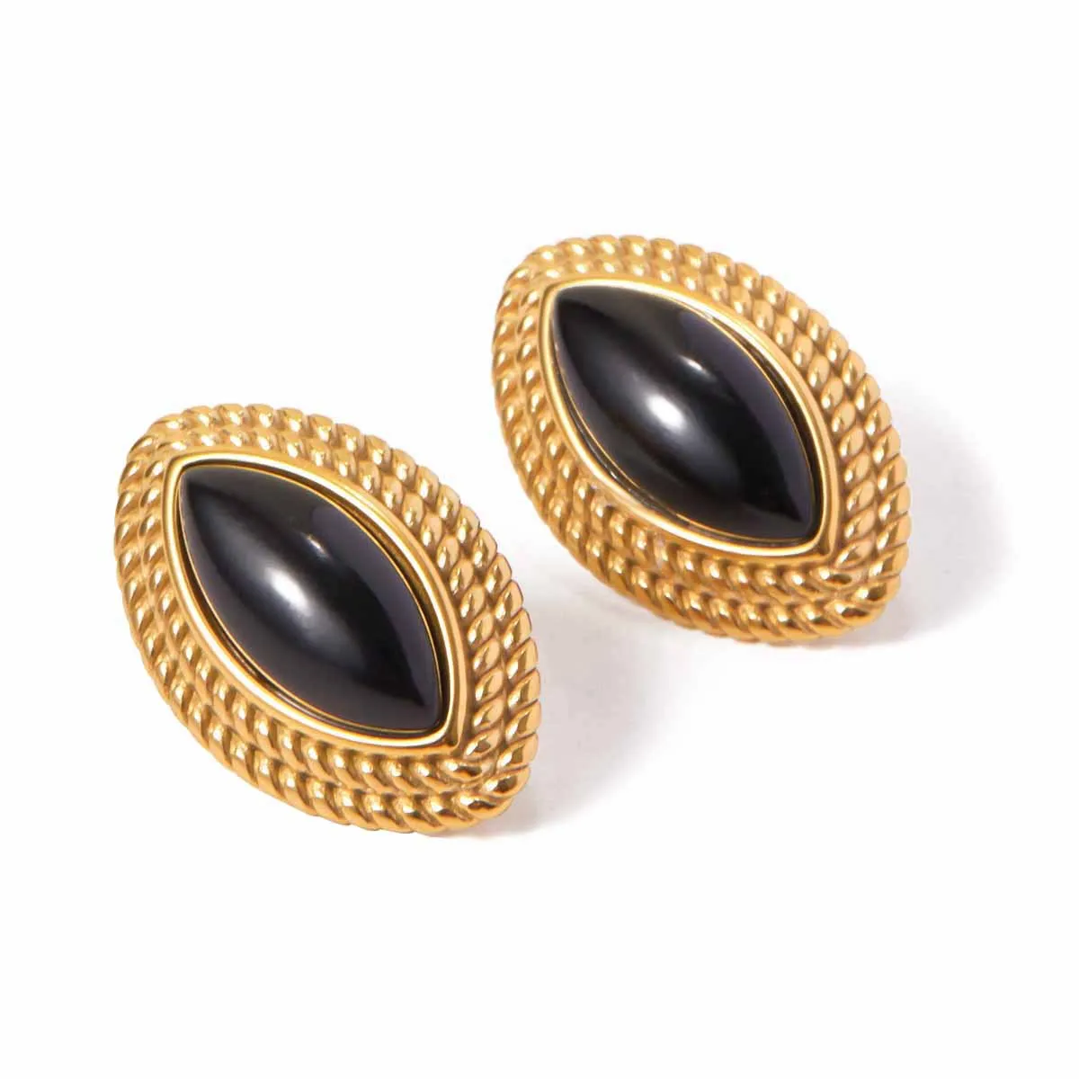 Vintage Jewelry Black Agate Earrings Fashion Jewelry Earrings Natural Stone White Red Agate Earrings for Women