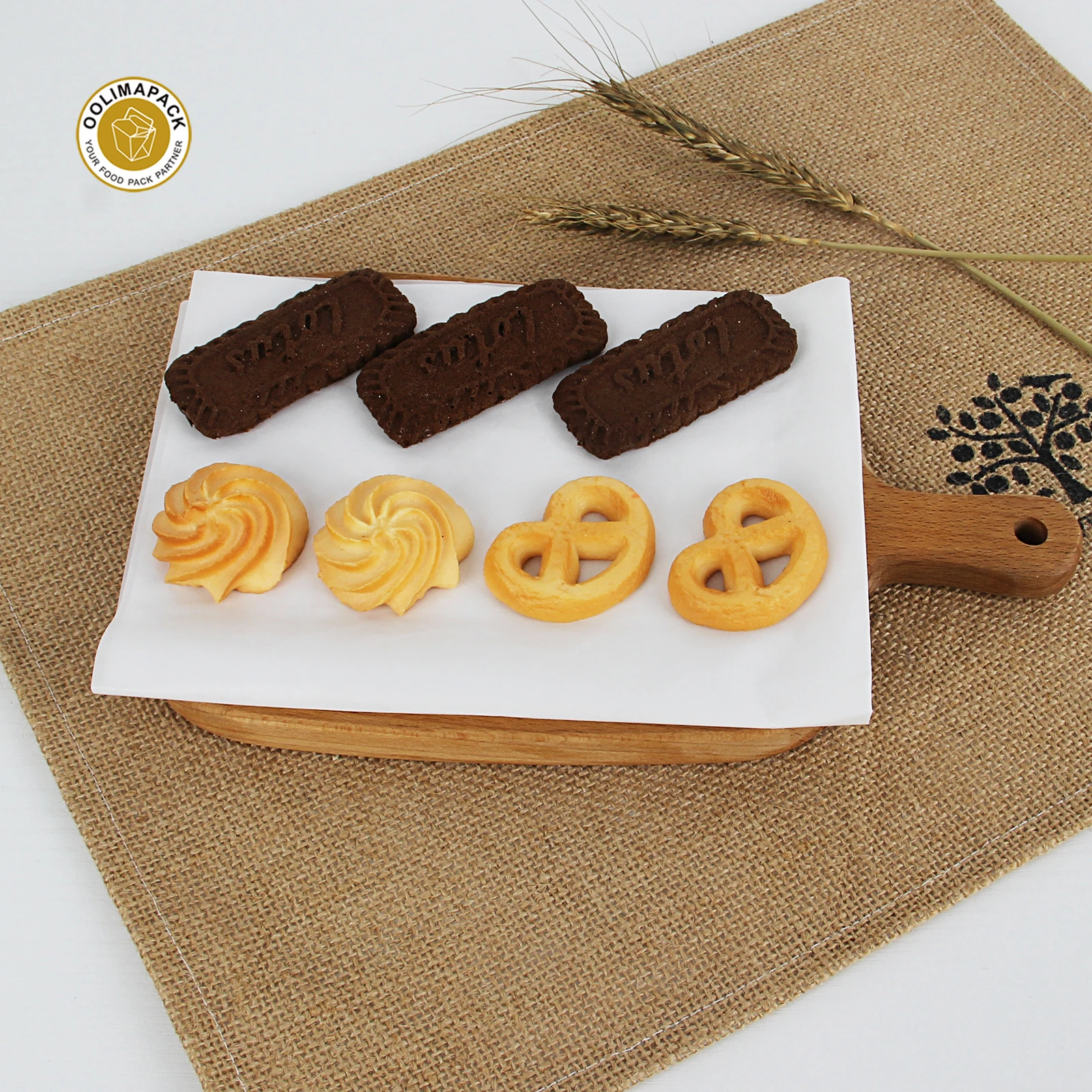 OOLIMA Food Good Material Wax Paper Sheets For Burger Wrapping