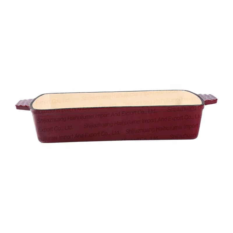 Hot Sale Cast Iron Enamel Griddle Plate Nonstick Rectangle Flat Grill Pan Cooking Pot Kitchenware