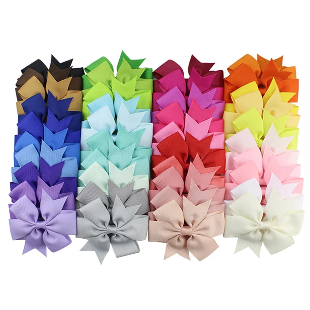 Amazon hot sale 40 Pcs 3 inch Grosgrain Ribbon Baby Girls Hair Bows Alligator Clips Hair Accessories for Infants Toddlers Kids