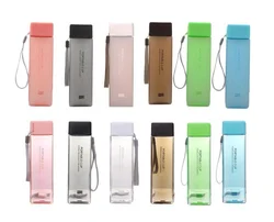 Wholesale Custom Eco Friendly Reusable Square Plastic Sports Water Bottle With Rope