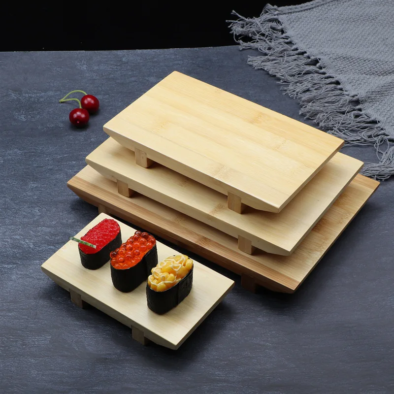 Japanese Hot Selling Creative Tableware Bamboo And Wood Sushi Board Rectangular Table Square Sushi Tray