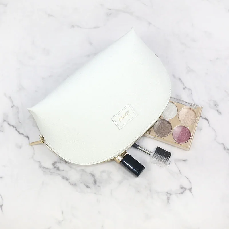 Wholesale Custom Logo High Quality New Arrival Waterproof Vegan Pu Recycled Leather Clutch Makeup Cosmetic Bag Organic