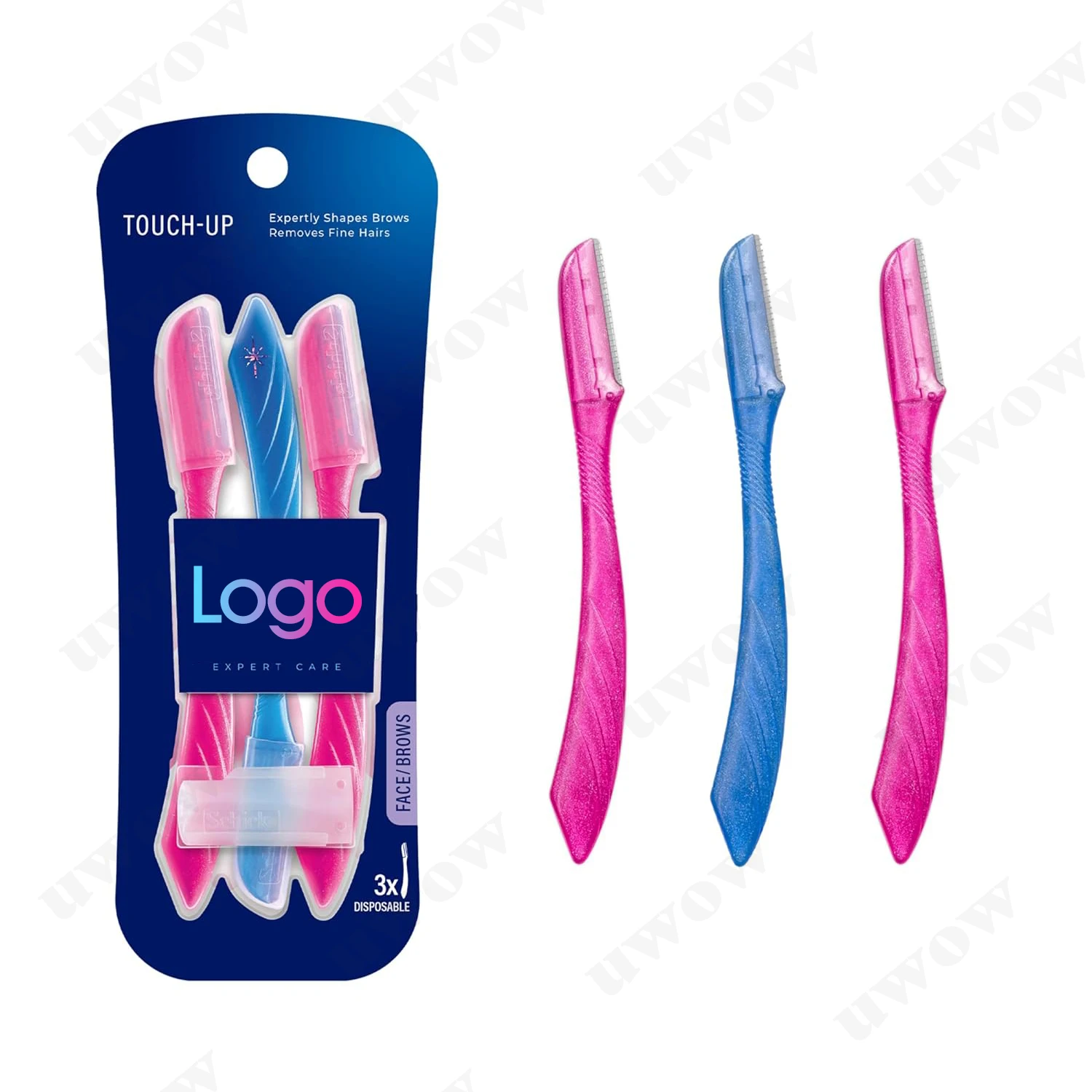 Private Label Ladies Metal Wholesale Women Straight Edge Shaving Safety Facial Face Eye Brow Eyebrow Disposable Razors For Women