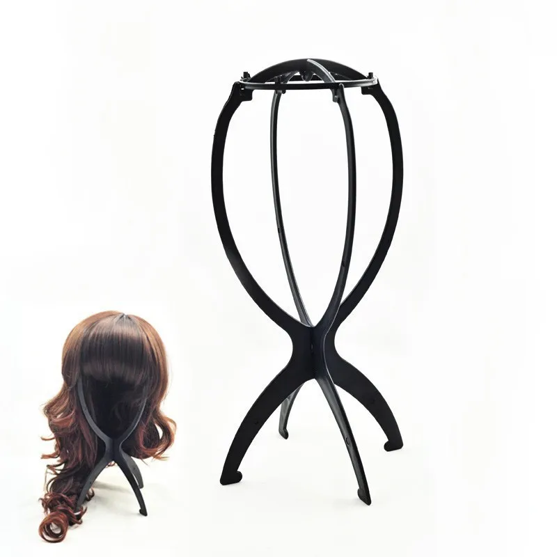 Portable  Plastic Folding Holder Hairpieces Display Tool Stable Dryer Wig Stand