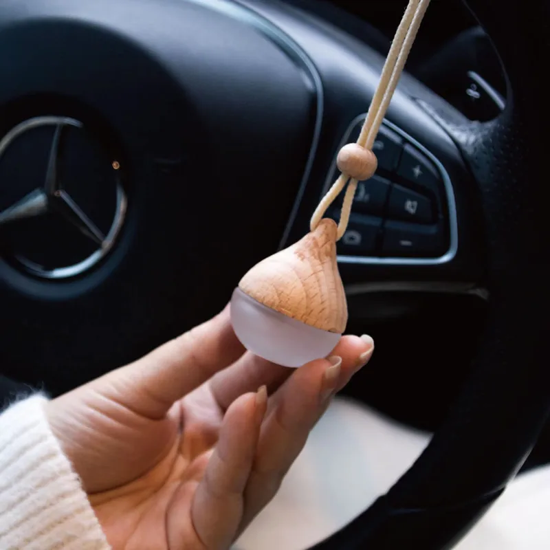 ENO wholesale Low MOQ 5ml  Aroma Oil Air Freshener Car Hanging Glass Bottle custom Reed Diffuser Pendant Essential Oil Perfume