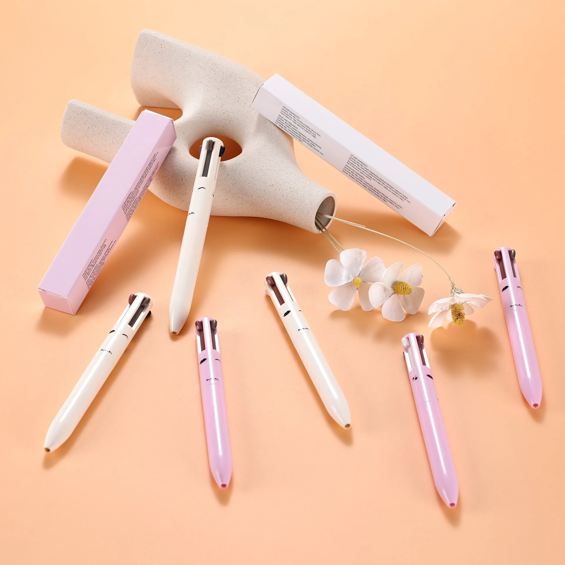 Wholesale waterproof versatile makeup pen eyebrow pencil eyeliner lipliner highlighter 4 in 1 Makeup Pen