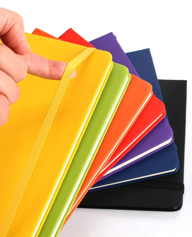 Customized Personalized Paper Notebooks Hardcover Journal notebook A6 A5 PU Leather Notebook With Elastic Band