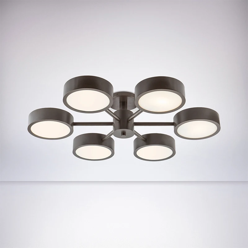 Nordic Style Round Metal With Opal Matte Glass Shade Hanging Ceiling Lamp For Hotel Restaurant Coffee Bar