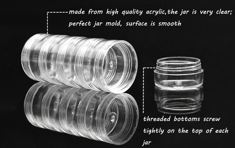 plastic cosmetic jars stackable 5g 10g 30g 40g clear ps plastic cream jars with clear screw lids