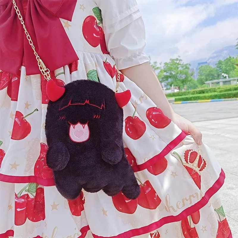 Customized plush backpacks cartoon plush backpack custom design shoulder bag for girl and women ita crossbody bag