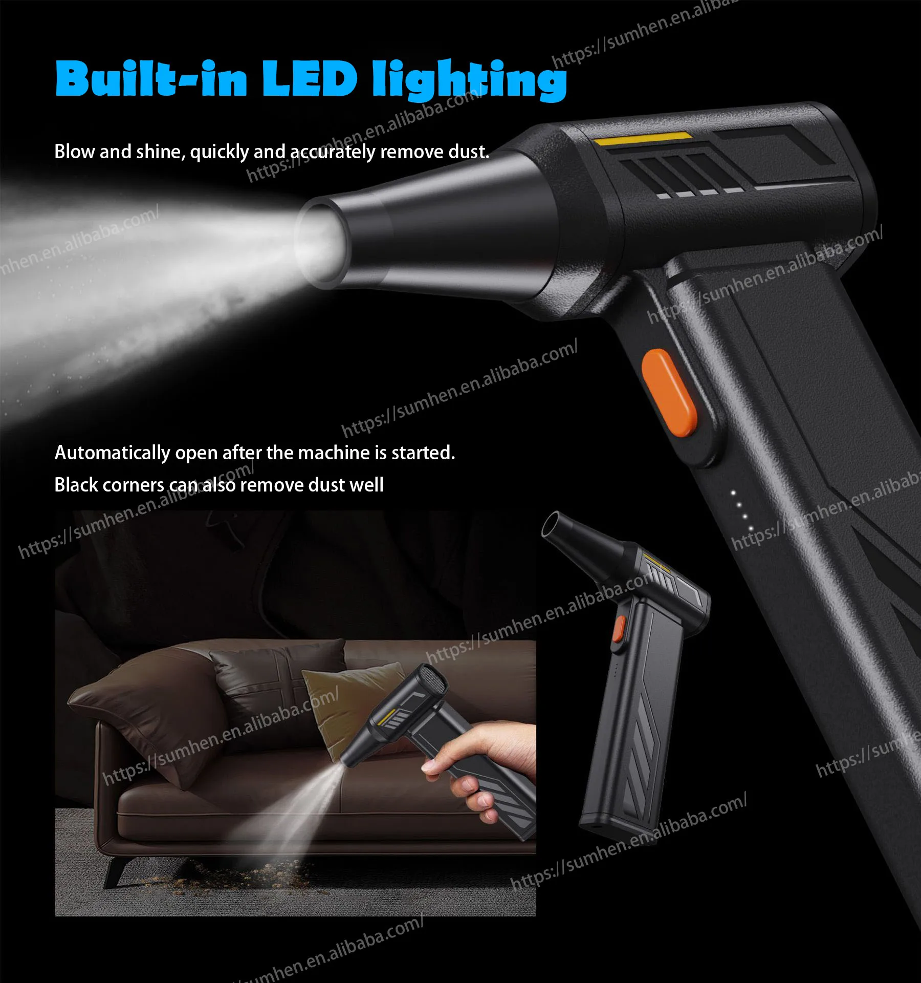 Air Duster Gun mini cordless portable Air Duster electric Compressed air Duster Spray turbo Jet Fan for kica max