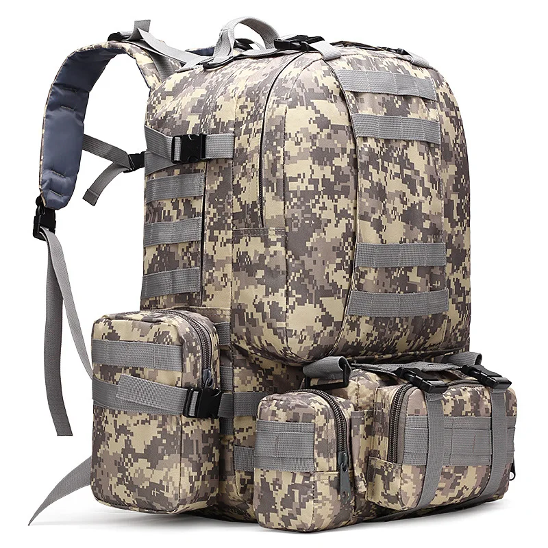 50-55L Multifunctional Tactical Climbing Bag Outdoor Camouflage Rucksack Set Travel Bag Practical Hunting Backpack